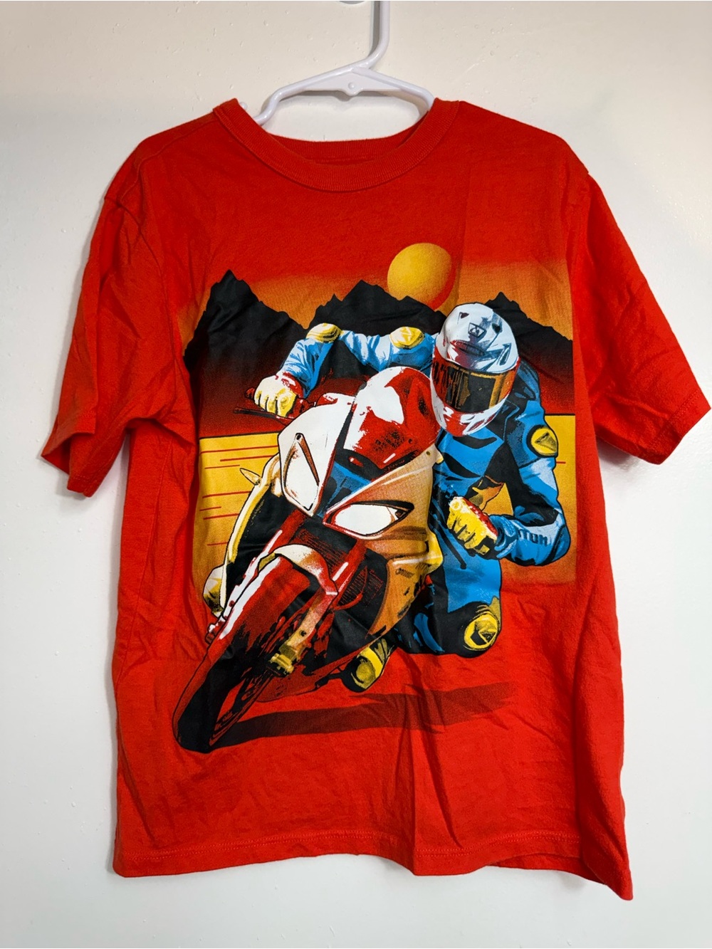 4/$10 Orange boys Tee Motorcycle Graphic Tee -